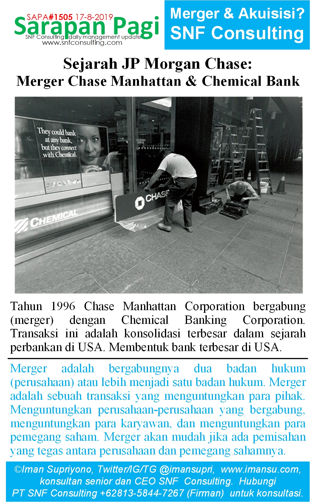 SAPA1505 Sejarah JP Morgan Chase merger chase manhattan n chemical banking