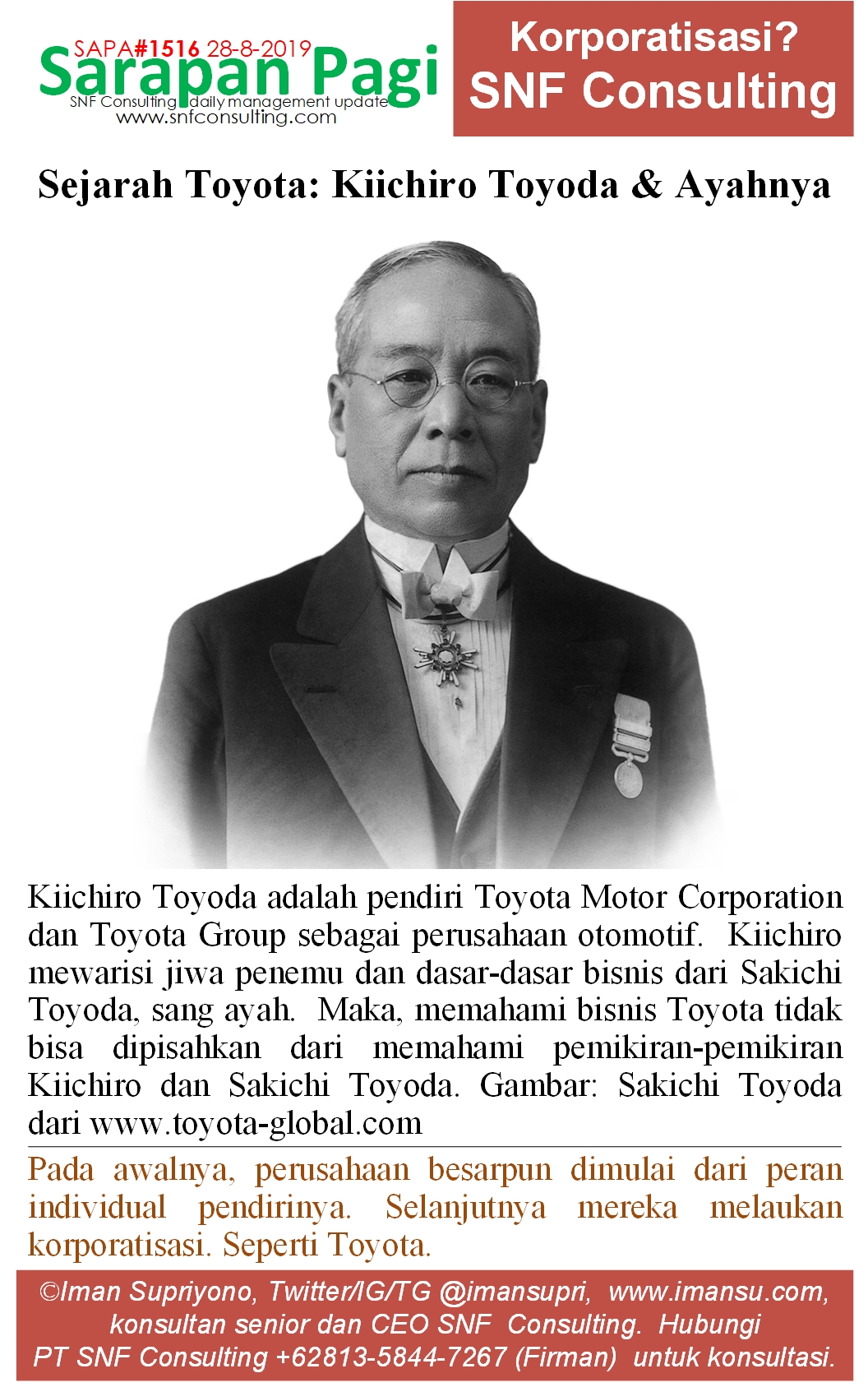 SAPA1516 Sejarah Toyota Kiichiro Toyoda dan ayahnya