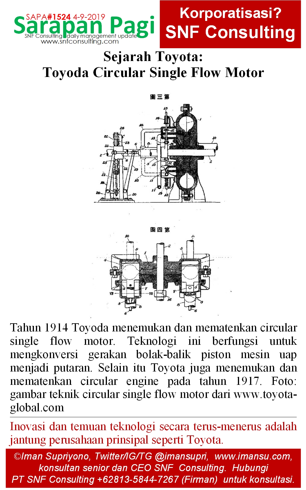 SAPA1524 Sejarah Toyota Toyoda single flow motor