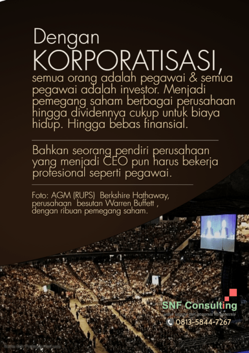 korporatisasi semua pegawai investor